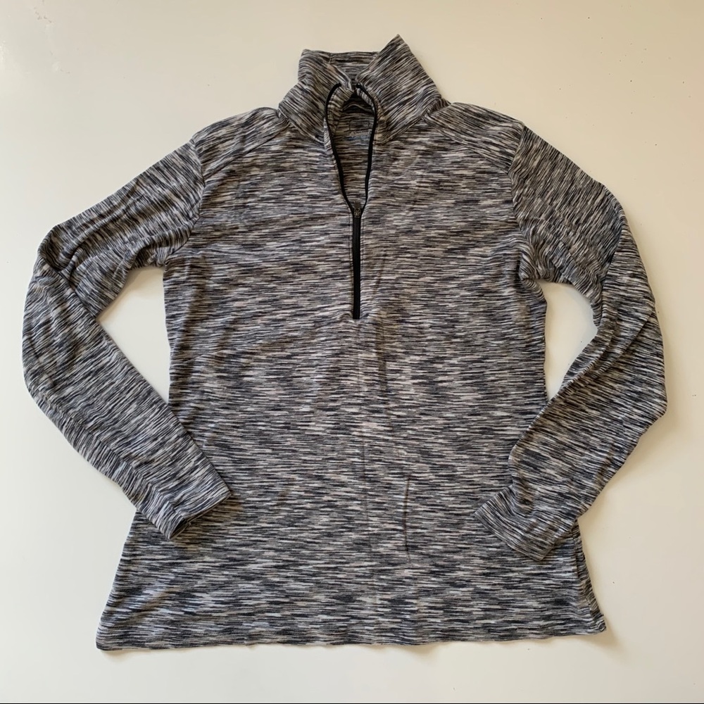 COLUMBIA Marled Grey Half Zip Long Sleeve Pullover
